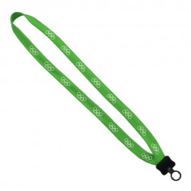 Custom 5/8" Polyester Lanyard with Plastic Clamshell & O-Ring