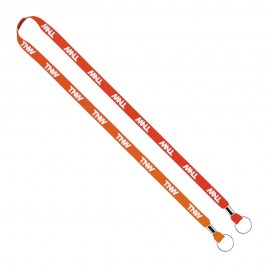 Custom Import Rush 1/2" Dye-Sublimated 2-Ended Lanyard With Dual Silver Crimps & Split-Rings