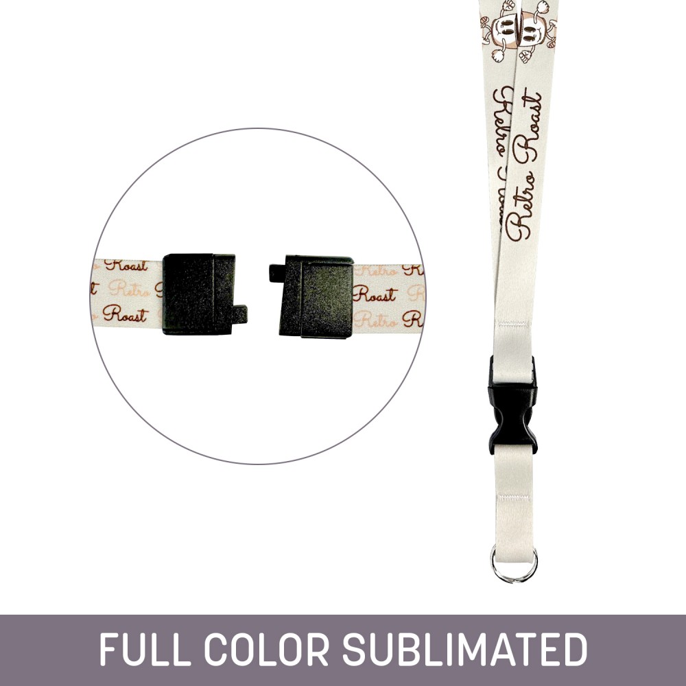 3/4" Full Color Sublimated Detachable Lanyard w/ Back Breakaway & Split Rin with Logo 3/4" Full Color Sublimated Detachable Lanyard w/ Back Breakaway & Split Rin with Logo