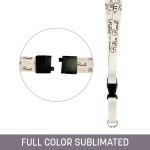 3/4" Full Color Sublimated Detachable Lanyard w/ Back Breakaway & Split Rin with Logo