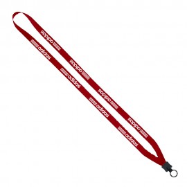 1/2" Polyester Lanyard With Plastic Clamshell & Plastic O-Ring with Logo  1/2" Polyester Lanyard With Plastic Clamshell & Plastic O-Ring with Logo