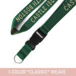 1" Woven Detachable Lanyard w/ Split Ring - "Classic" Weave with Logo