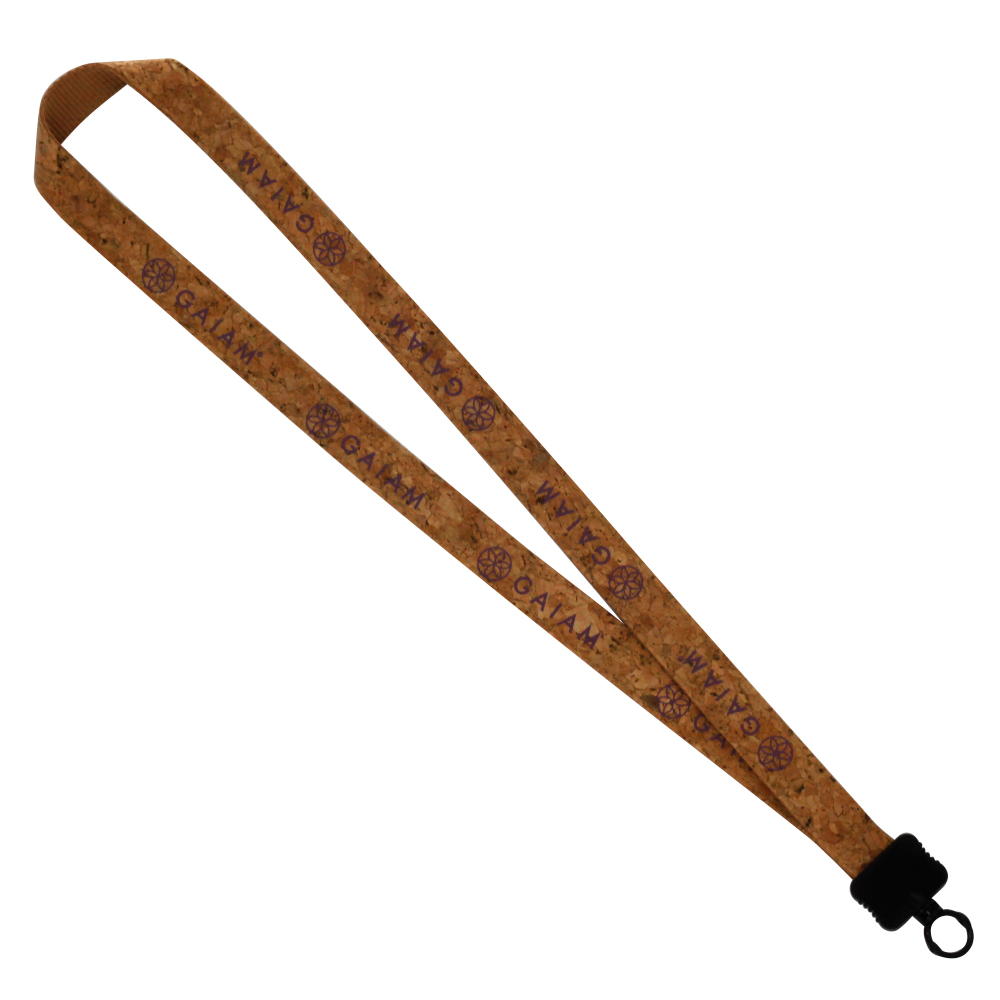 Logo Imprinted 3/4" Cork Lanyard with Plastic Clamshell & O-Ring Logo Imprinted 3/4" Cork Lanyard with Plastic Clamshell & O-Ring