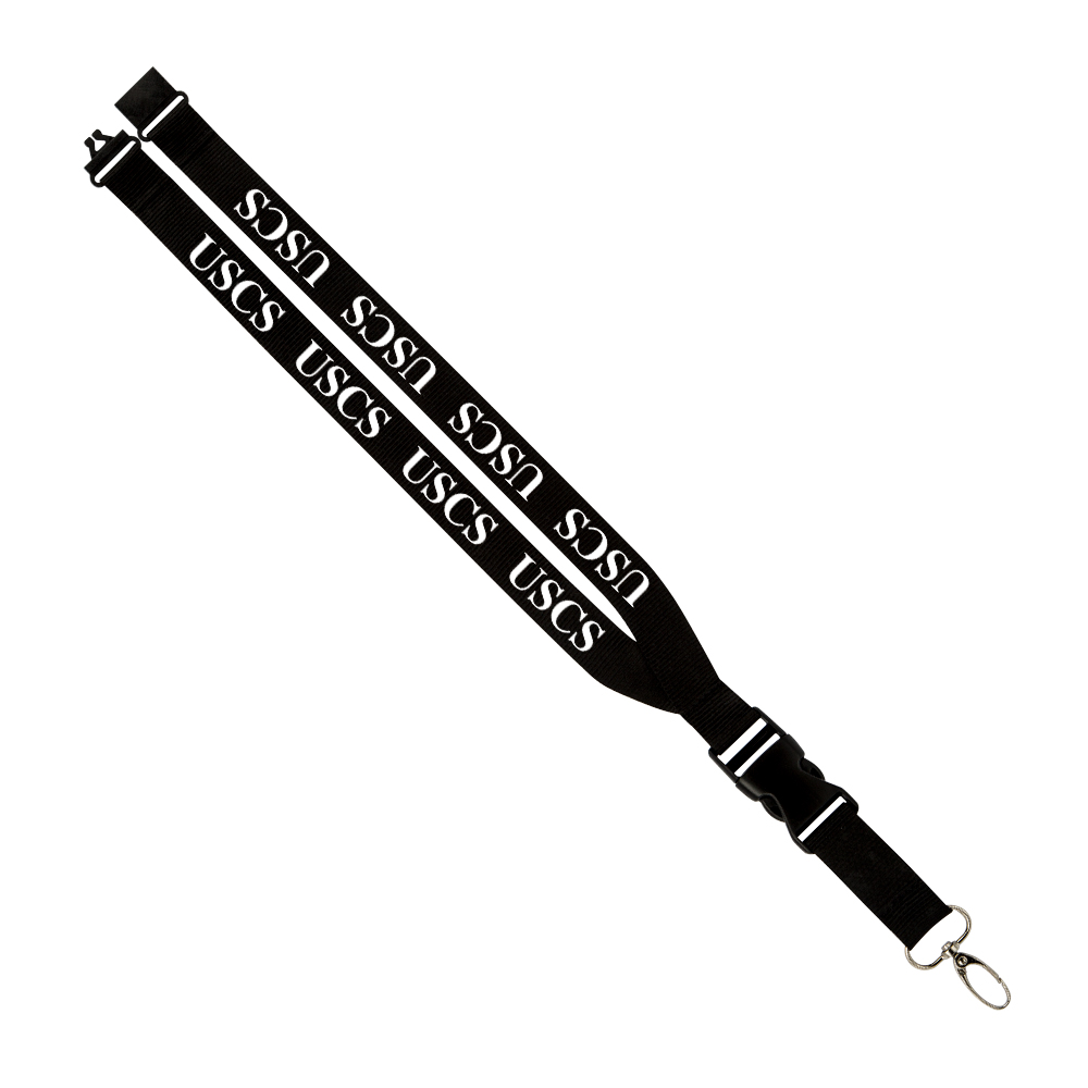 Maverick 1" Polyester Lanyard W/ Slide Buckle Release, Silver Metal Oval & Convenience Release with Logo