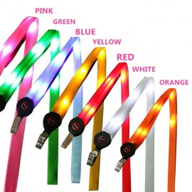 Light Up LED Lanyard with Badge Clip with Logo