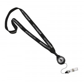 Customized 5/8" New Polyester "Shoelace" Lanyard with Retractable Badge Reel