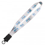 1" Dye Sublimated Stretchy Elastic Lanyard With Plastic Snap-Buckle Release And O-Ring with Logo