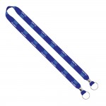 Import Rush 3/4" Dye-Sublimated 2-Ended Lanyard with Dual Silver Crimps & Split-Rings Logo Imprinted
