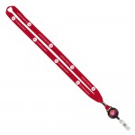 Import Rush 5/8" Polyester Lanyard with Silver Crimp & Badge Reel Custom Printed