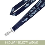 1" Woven Lanyard w/ Swivel Bulldog Clip - "Select" Weave with Logo