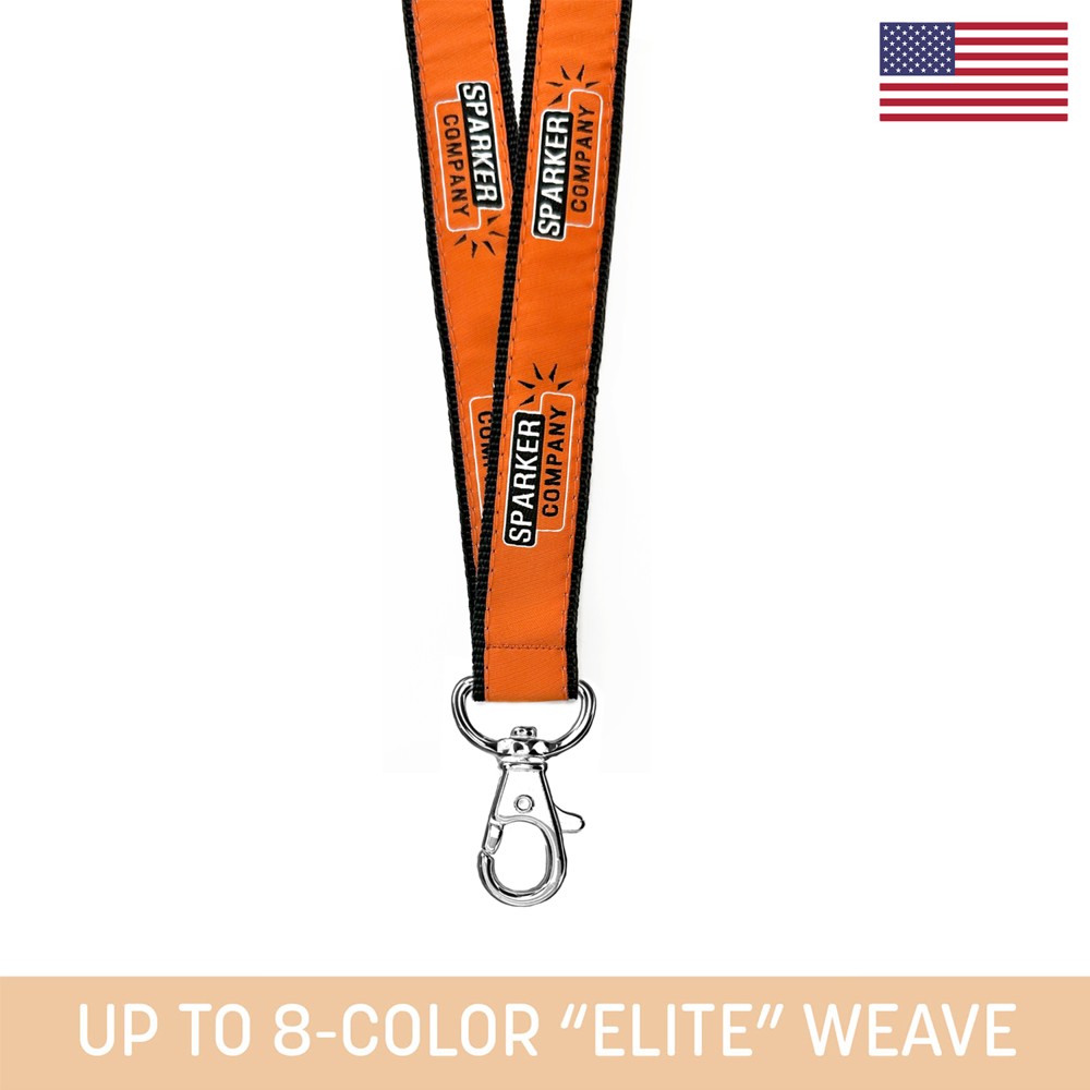 Personalized 1" Woven Lanyard w/ Lobster Claw - "Elite" Weave