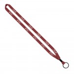 Logo Imprinted 1/2" Heathered Lanyard With Metal Crimp And Metal Split Ring