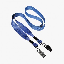 1" Double Ended Recycled Sublimated Full Color PET Eco-friendly Lanyard with Logo  1" Double Ended Recycled Sublimated Full Color PET Eco-friendly Lanyard with Logo