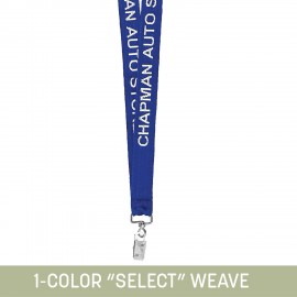 3/4" Woven Lanyard w/ Swivel Bulldog Clip - "Select" Weave with Logo