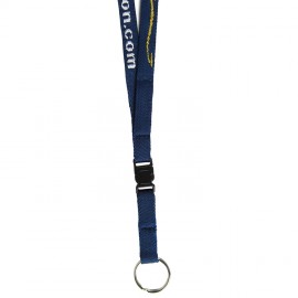 1/2" Woven Detachable Lanyard w/ Split Ring - "Platinum" Weave with Logo
