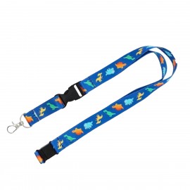 3/4" Full Color Lanyard with Additional Safety Breakaway and Buckle Release with Logo