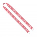 Import Rush 1" Dye-Sublimated 2-Ended Lanyard With Dual Sewn Silver Metal Crimp & Split-Ring with Logo