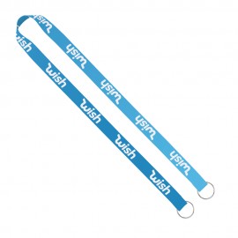 Import Rush 3/4" Dye-Sublimated Double-Ended Lanyard With Dual Sewn Silver Metal Split-Ring with Logo