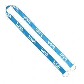 IMPORT Rush 3/4" Dye-Sublimated Double-Ended Lanyard with Dual Sewn Silver Metal Split-Ring with Logo