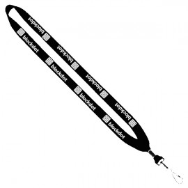 Logo Branded 3/4" Cotton Lanyard with Metal Crimp & Swivel Snap Hook  Logo Branded 3/4" Cotton Lanyard with Metal Crimp & Swivel Snap Hook