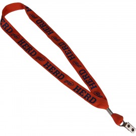 Logo Branded 1" One Ply Cotton Lanyard  Logo Branded 1" One Ply Cotton Lanyard