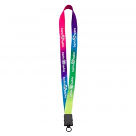 Personalized 3/4" Tie Dye Lanyard W/ Plastic Snap Buckle Release & O-Ring