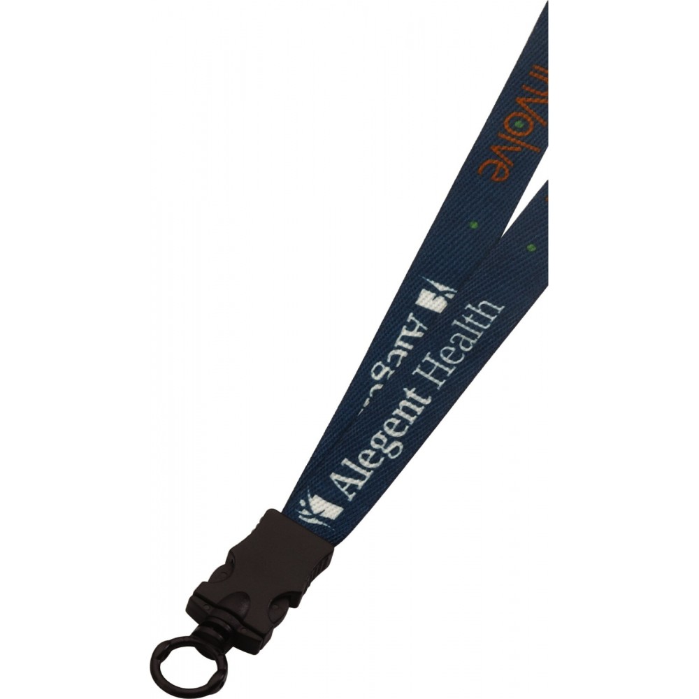 3/4" Waffle Weave Dye Sublimated Lanyard W/ Snap Buckle Release & O-Ring with Logo
