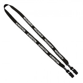 5/8" Double-Ended Polyester Shoelace Lanyard with Metal Crimp and Metal Bulldog Clip with Logo  5/8" Double-Ended Polyester Shoelace Lanyard with Metal Crimp and Metal Bulldog Clip with Logo