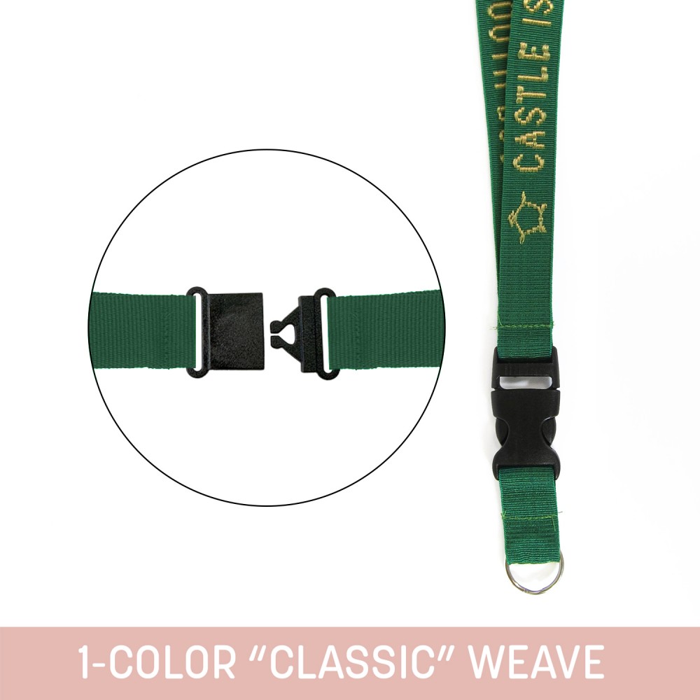 1" Woven Detachable Lanyard w/ Split Ring & Back Breakaway - "Classic" Weav with Logo 1" Woven Detachable Lanyard w/ Split Ring & Back Breakaway - "Classic" Weav with Logo