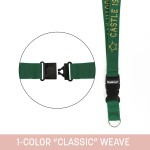 1" Woven Detachable Lanyard w/ Split Ring & Back Breakaway - "Classic" Weav with Logo