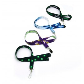 Personalized 3/4" Digitally Sublimated Recycled Lanyard w/ Detachable Buckle