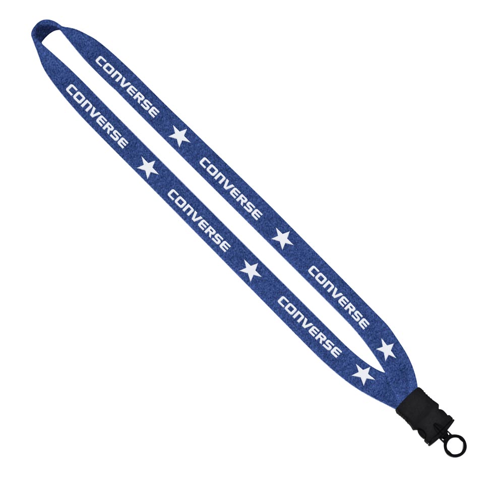 Logo Imprinted 1" Heathered Lanyard With Plastic Snap-Buckle Release And O-Ring Logo Imprinted 1" Heathered Lanyard With Plastic Snap-Buckle Release And O-Ring