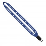 Logo Imprinted 1" Heathered Lanyard With Plastic Snap-Buckle Release And O-Ring