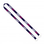 Promotional Import Rush 5/8" Dye-Sublimated 2-Ended Lanyard With Dual Sewn Silver Metal Split-Ring