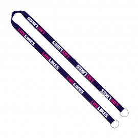IMPORT Rush 5/8" Dye-Sublimated 2-Ended Lanyard with Dual Sewn Silver Metal Split-Ring with Logo