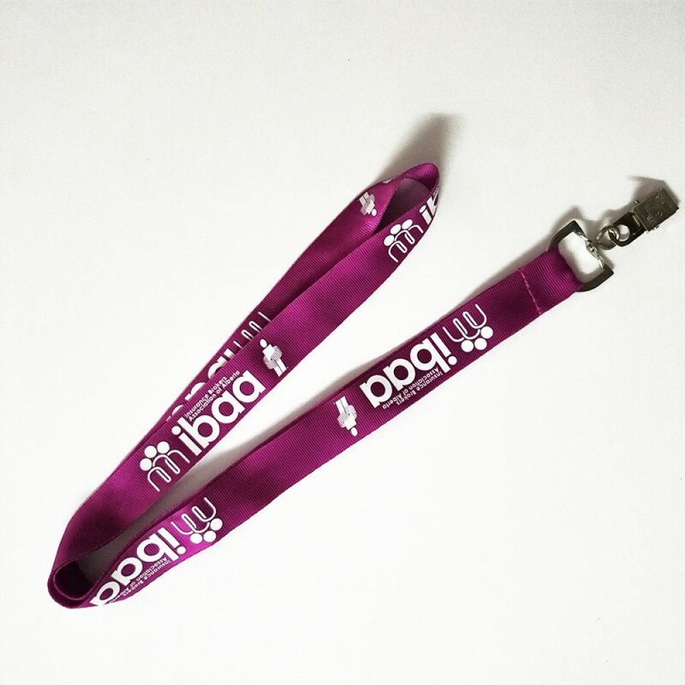 Promotional 3/4" Dye Sublimated Polyester Lanyard with Bulldog Clip