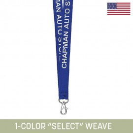 3/4" Woven Lanyard w/ Lobster Claw - "Select" Weave with Logo