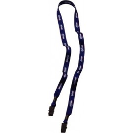 Logo Branded 1/2" Polyester Dye Sublimated Double Bulldog Clip Lanyard