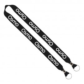 IMPORT Rush 1" Polyester 2-Ended Lanyard with Dual Silver Crimps & Split-Rings with Logo  IMPORT Rush 1" Polyester 2-Ended Lanyard with Dual Silver Crimps & Split-Rings with Logo
