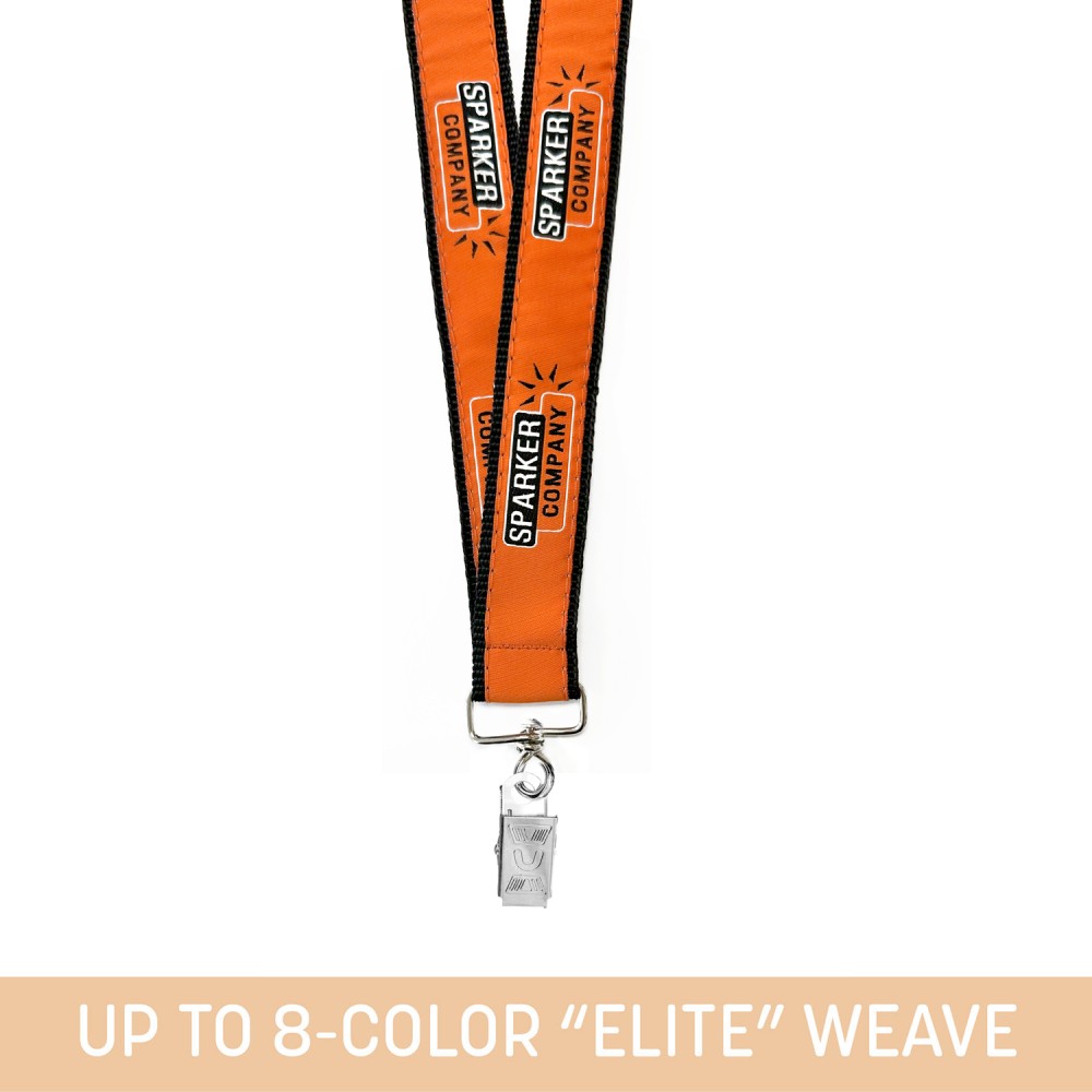 1" Woven Lanyard w/ Lobster Claw - "Elite" Weave with Logo 1" Woven Lanyard w/ Lobster Claw - "Elite" Weave with Logo