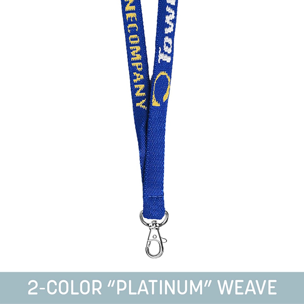 Custom 1/2" Woven Lanyard w/ Lobster Claw - "Platinum" Weave