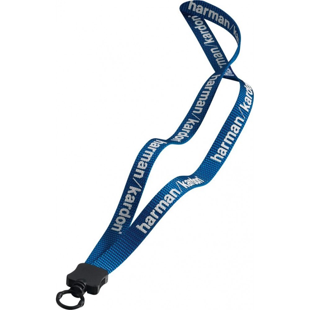 1/2" Smooth Nylon Lanyard With Plastic Clamshell & O-Ring with Logo
