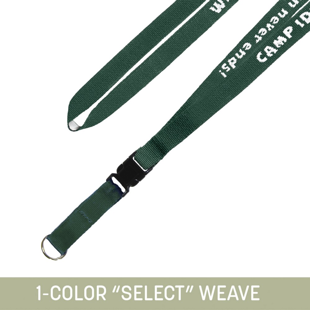 1/2" Woven Detachable Lanyard w/ Split Ring - "Select" Weave with Logo 1/2" Woven Detachable Lanyard w/ Split Ring - "Select" Weave with Logo