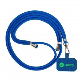 5mm Long Round Rope Phone Lanyard with Printed Durable Phone Tether Tab with Logo