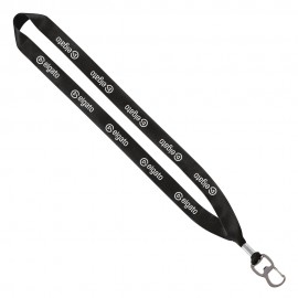 3/4" Polyester Lanyard With Metal Crimp & Metal Bottle Opener with Logo  3/4" Polyester Lanyard With Metal Crimp & Metal Bottle Opener with Logo