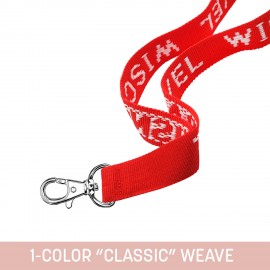 Personalized 1" Woven Lanyard w/ Lobster Claw- "Classic" Weave