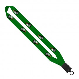 Promotional 1" Waffle Weave Dye Sublimated Lanyard W/ Plastic Snap Buckle Release & O-Ring