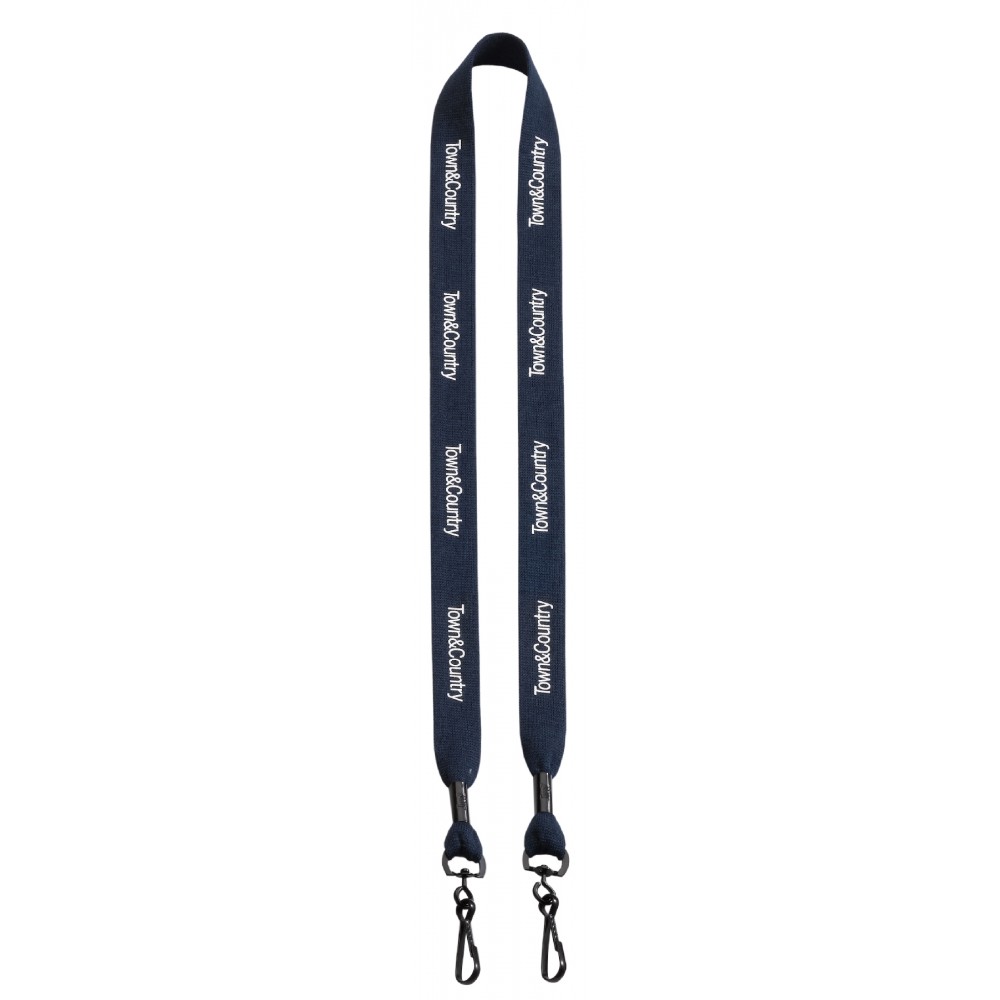 Personalized 3/4" Cotton Double Swivel Hook Lanyard Personalized 3/4" Cotton Double Swivel Hook Lanyard