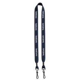 3/4" Knitted Cotton Double Swivel Snap Hook Lanyard with Logo