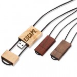 Promotional Woodwear USB Flash Drive w/Lanyard (512 MB)